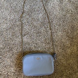 Coach pebble leather light blue crossbody